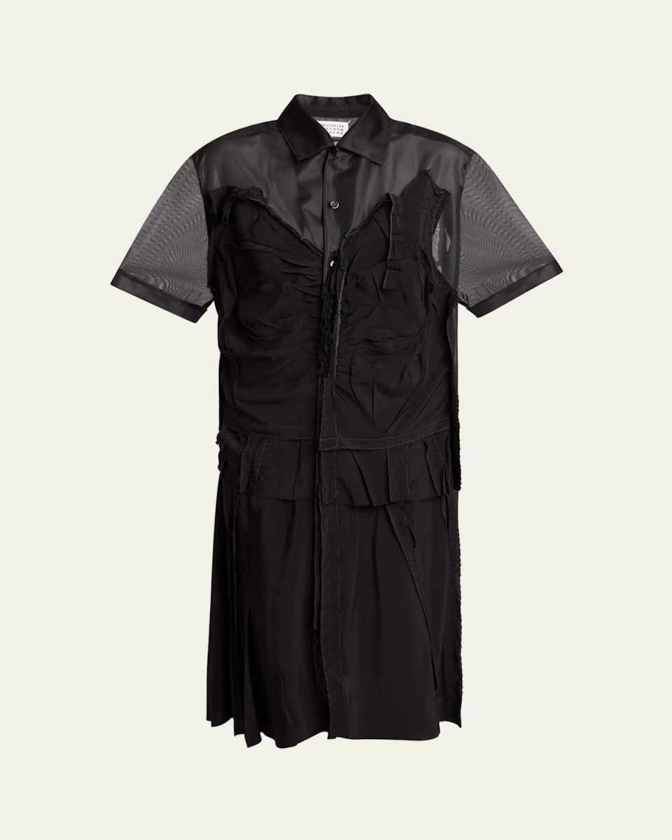 Deconstructed Button Down Midi Dress
